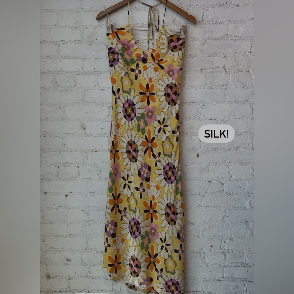 Yumi Mazao Silk Floral Asymmetrical Dress